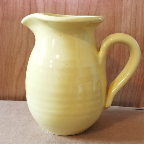 handmade Other - Handmade Vintage Yellow Pitcher - Pottery - 5.75"